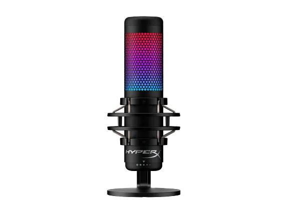 HyperX Microphones, HyperX QuadCast S - USB Microphone - RGB Lighting - Black-Grey