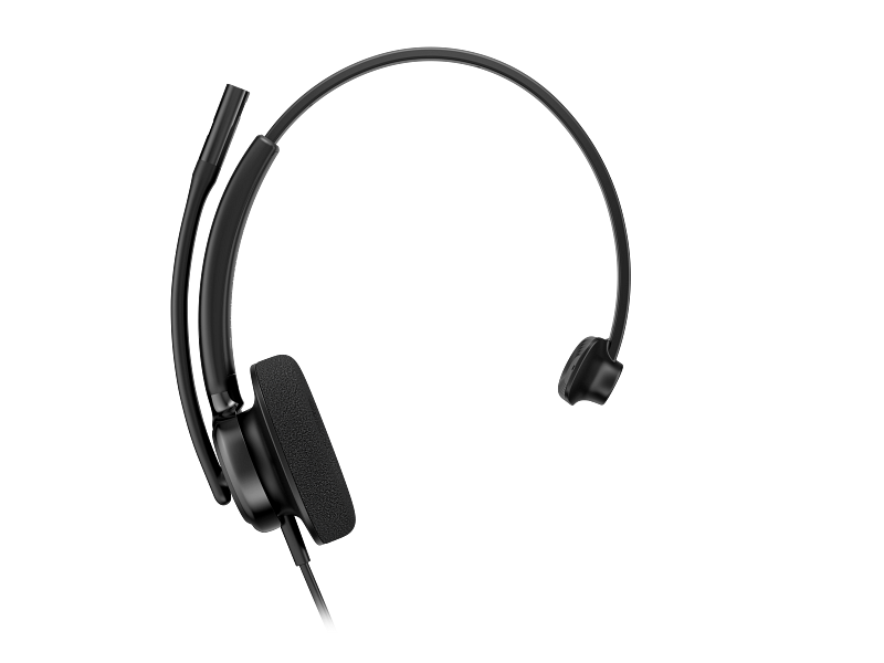 Auriculares USB HP Poly Mission 415 monoaurales - Espuma clásica. Solo catálogo del producto. Parte frontal transparente.