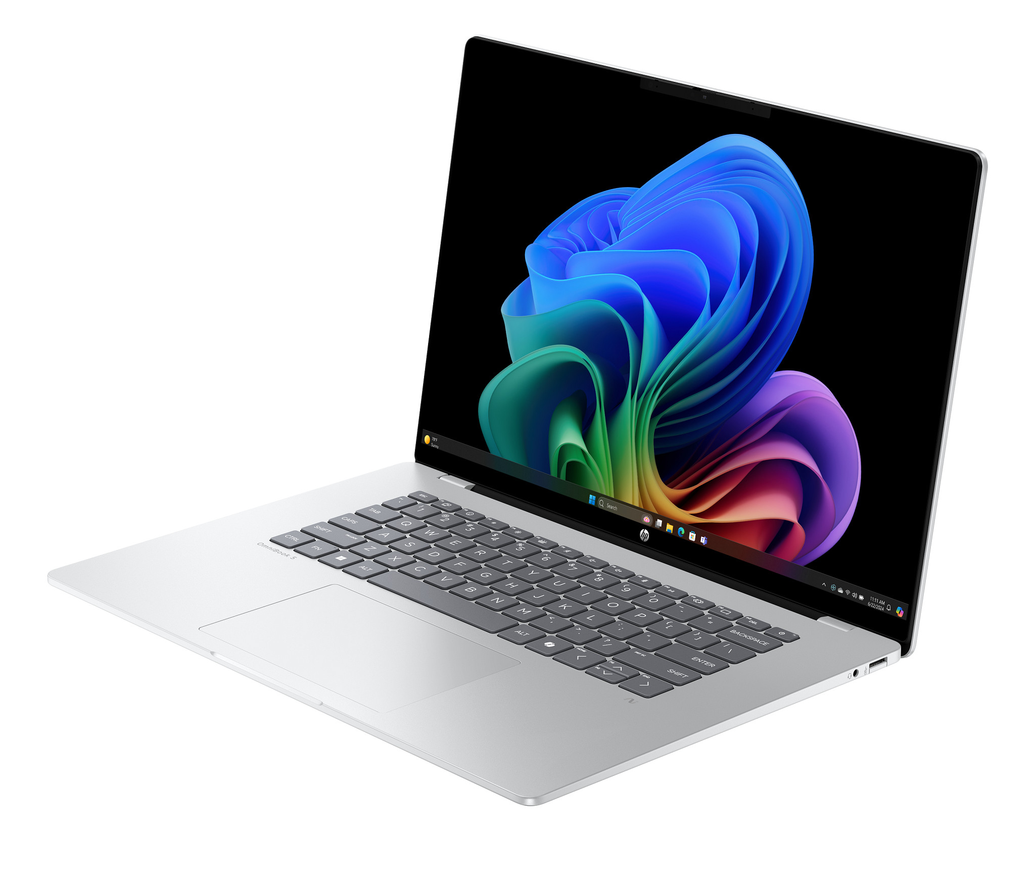 HP OmniBook 5 Laptop Next Gen AI 16-fb0017nr 16", Windows 11 Home, Snapdragon®, 16GB RAM, 256GB SSD, 2K, Glacier silver