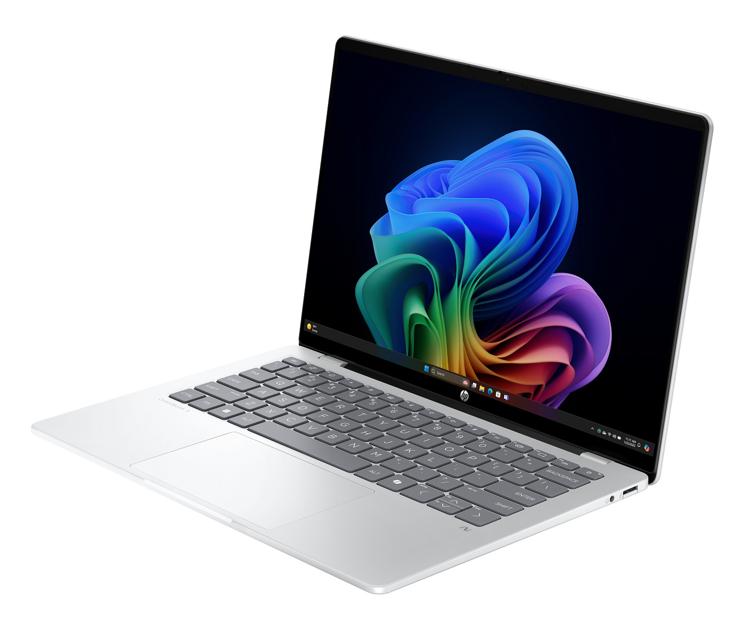 HP OmniBook 5 Laptop Next Gen AI 14-he0037nr 14", Touch screen, Windows 11 Home, Snapdragon® X Plus, 32GB RAM, 1TB SSD, 2K, Glacier silver