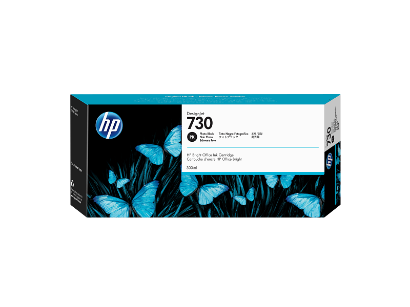 HP 730 300-ml DesignJet Photo Black Ink Cartridge, WW