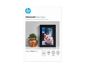 HP Advanced Photo Paper, Glossy, 65 lb, 4 x 6 in. (101 x 152 mm), 50 sheets F4T22A