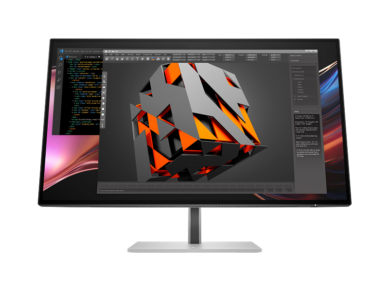 HP Series 7 Pro 27 Thunderbolt 4 Monitor - 727pu PikeSilver CoreSet Front WhiteBg