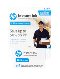 HP Instant Ink Enrollment Card - 50 page plan