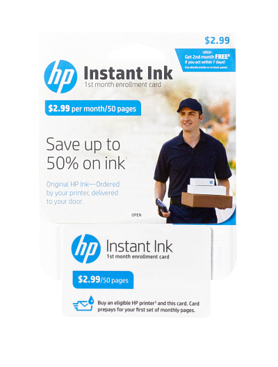 HP Instant Ink - 1st Month Enrolment Card - no POSA/GB - 50-page plan