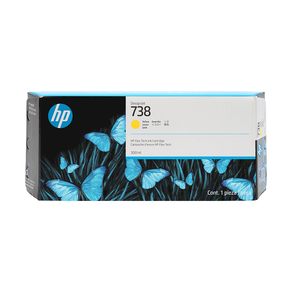 HP DesignJet 738 300ml Yellow 2000x2000 Hero Image