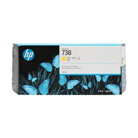 HP 738 300-ml Yellow DesignJet Ink Cartridge, 676M8A