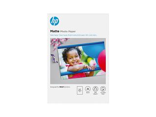 HP Matte Photo Paper, 48 lb, 4 x 6 in. (101 x 152 mm), 25 sheets 6QH46A - Img_Center_320_240