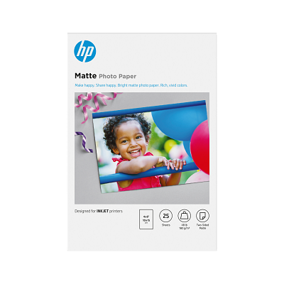 HP Matte Photo Paper 48 lb 4 x 6 in. (101 x 152 mm) 25 sheets