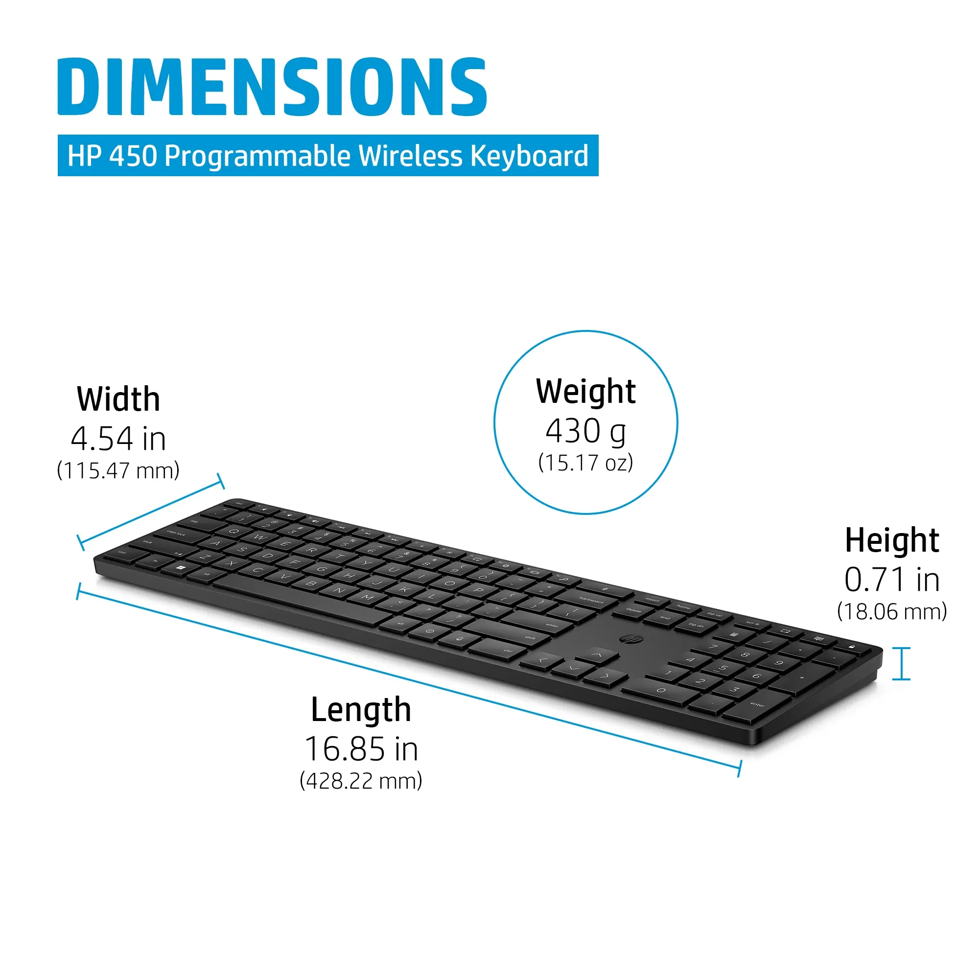 HP 450 Programmable Wireless Keyboard - Thumbnail 5