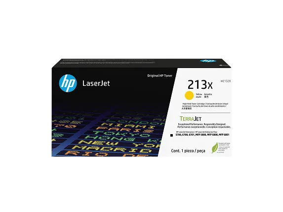 HP 213X High Yield Yellow Original LaserJet Toner Cartridge, W2132X