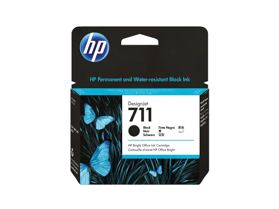 Ink Supplies, HP 711 80-ml Black DesignJet Ink Cartridge, CZ133A