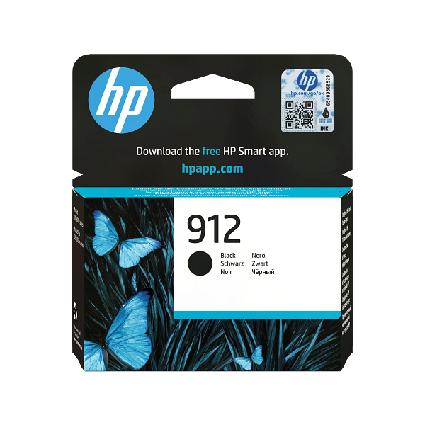 HP 912 Black Original Ink Cartridge, 3YL80-80010, 3YL80AE