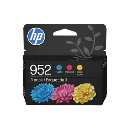 HP 952 3-pack Cyan/Magenta/Yellow Original Ink Cartridges, N9K27AN#140