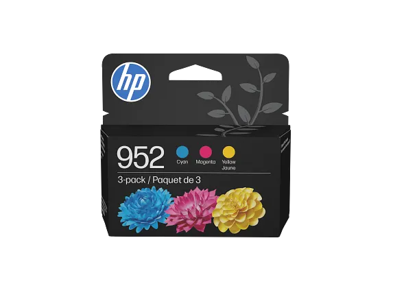 Genuine HP 952 Cyan, Magenta, Yellow Ink Cartridge 3-Pack (N9K27AN) - Expires 2026/2027