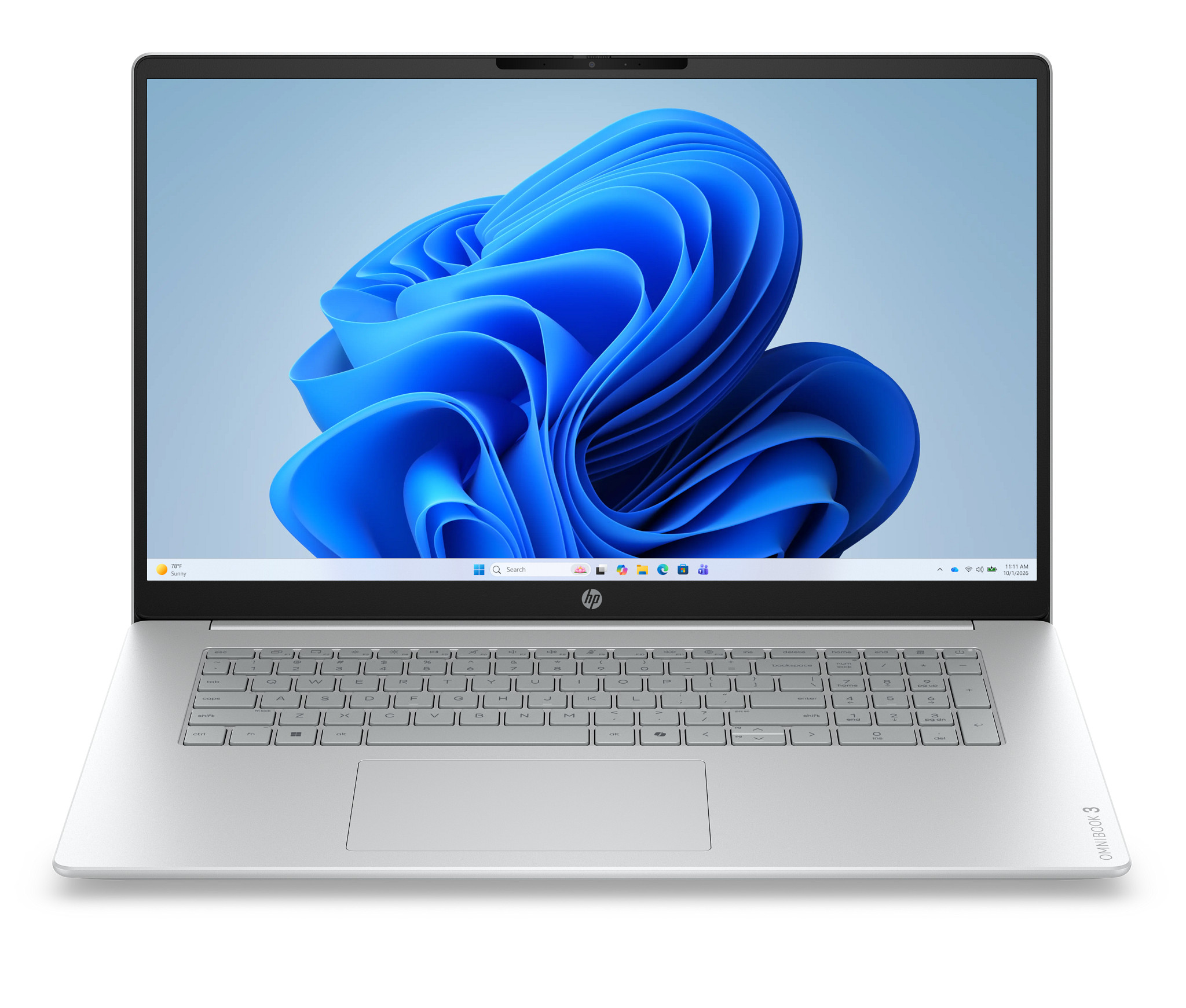 HP OmniBook 3 Laptop AI 17-dn0765nr 17.3", Windows 11 Home, Windows Laptop, AMD Ryzen™ 7, 16GB RAM, 512GB SSD, FHD, Glacier silver and canvas gray
