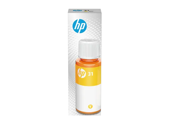 Ink Supplies, HP 31 70-ml Yellow Original Ink Bottle, 1VU28AN