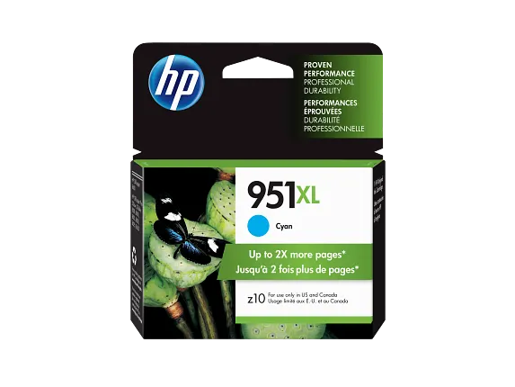Ink Supplies, HP 951XL High Yield Cyan Original Ink Cartridge, CN046AN#140
