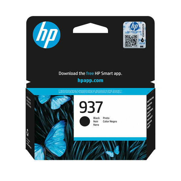 HP 937 Black Original Ink Cartridge 4S6W5-80005 4S6W5NE