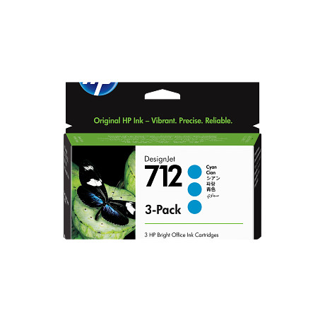HP 3ED77A 712 3 darabos 29 ml-es ciánkék DesignJet tintapatron T250 T630 T650 Studio 24