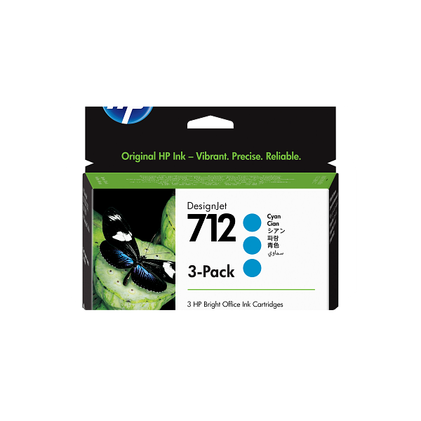 HP 712 3x29 ml Cyan DesignJet Ink Cartridge WW 3ED77A - 2000x2000