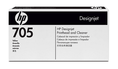 HP 705 Yellow DesignJet Printhead and Printhead Cleaner