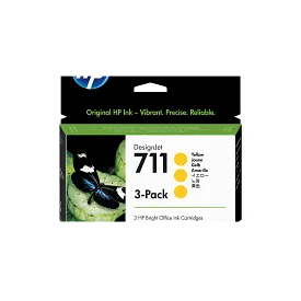 HP 711 3-pack 29-ml Yellow Designjet Ink Cartridge,CZ136A