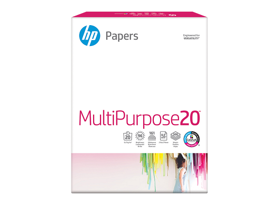 HP MultiPurpose20TM Paper, 20lb, 8.5 x 11in (216 x 279 mm), 500 sheets, HPM1120R