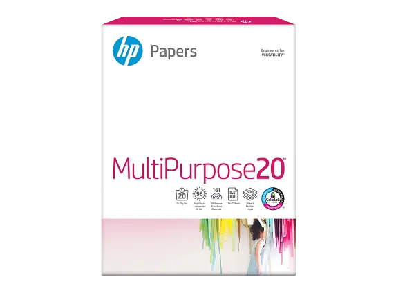 HP MultiPurpose20TM Paper, 20lb, 8.5 x 11in (216 x 279 mm), 500 sheets, HPM1120R