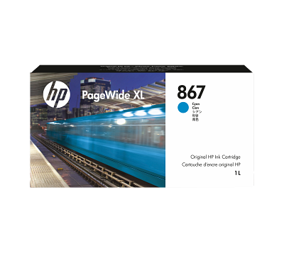 HP 867 1-liter Cyan PageWide XL Ink Cartridge