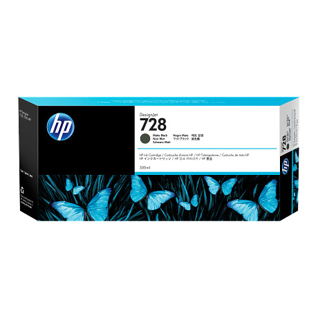 HP 728 F9J68A matt fekete tintapatron eredeti T730 T830 300 ml