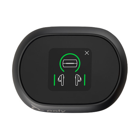 HP 7Y8G4AA Poly Voyager Free 60+ UC szénfekete fülhallgató + BT700 USB-C-adapter + érintőképernyős töltőtok