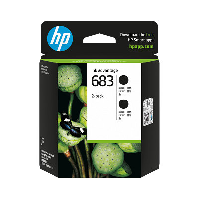 HP 683 2-Pack Black Original Ink Cartridge