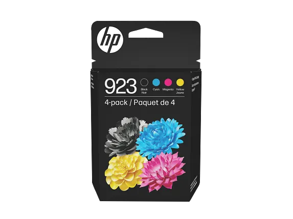 Ink Supplies, HP 923 Cyan/Magenta/Yellow/Black Original Ink Cartridge 4-pack, 6C3Y6LN