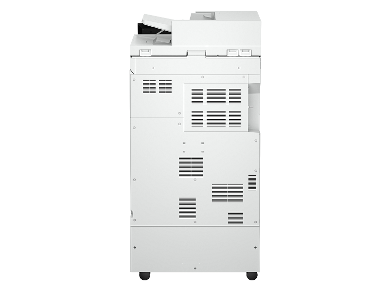 HP LaserJet Enterprise Flow MFP 8601z Printer Moonstone AtmosphereBlue Catalog WhiteBG Rear