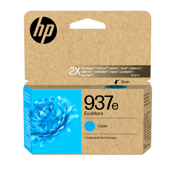 HP 937e Cyan EMEA Ink Cartridge 4S6W6NE #LS3