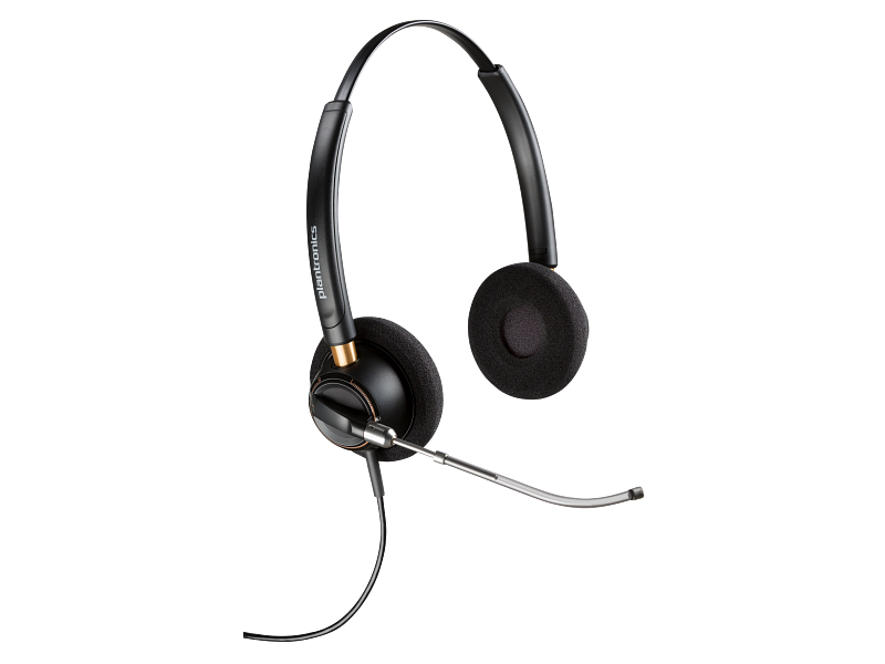 Poly EncorePro 520V, Binaural Headset VoiceTube +Quick Disconnect, (Black), Warranty 2-year, -783P9AA 3 Poly EncorePro 520V