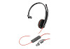 HP 8X227A6 Poly Blackwire 3215 monaurális USB-C headset + 3,5 mm-es csatlakozó + USB-C–USB-A-adapter (csomagban)