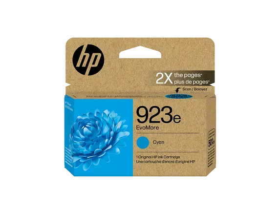 Ink Supplies, HP 923e EvoMore Cyan Original Ink Cartridge, 4K0T4LN