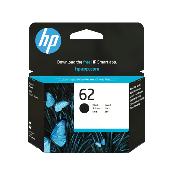 HP 62 Black Original Ink Cartridge, C2P04-80052,C2P04AE