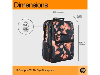 HP Campus XL Tie Dye Laptop Backpack Navy Blue & Coral Pink 16\