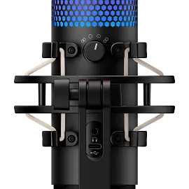 HyperX QuadCast S - USB Microphone (Black-Grey) - RGB Lighting (HMIQ1S-XX-RG/G)
