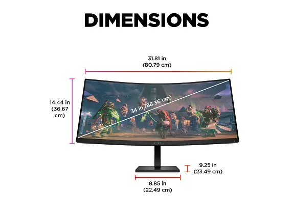 HP OMEN 34c 165Hz UWQHD ウルトラワイドディスプレイ OMEN by HP 34 inch Ultrawide High Resolution WQHD 165Hz