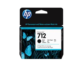 HP 712 80ml Black DesignJet Ink Cartridge, 3ED71A