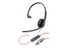 HP 8X227A6 Poly Blackwire 3215 monaurális USB-C headset + 3,5 mm-es csatlakozó + USB-C–USB-A-adapter (csomagban)