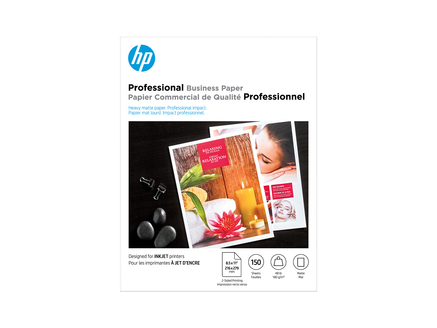 HP Professional Inkjet Matte FSC Paper 180 gsm-150 sht/Letter/8.5 x 11 in