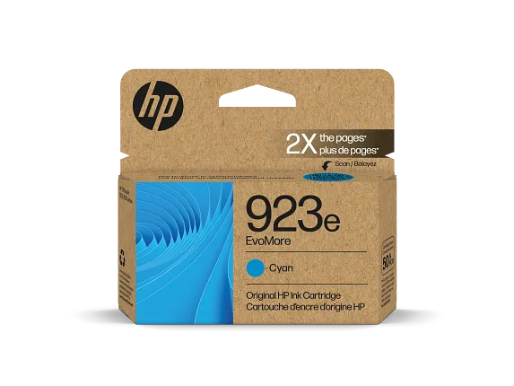 HP 923e EvoMore Cyan Original Ink Cartridge, 4K0T4LN