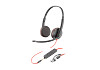 HP 8X229A6 Poly Blackwire 3225 sztereó USB-C headset + 3,5 mm-es csatlakozó + USB-C–USB-A-adapter (csomagban)