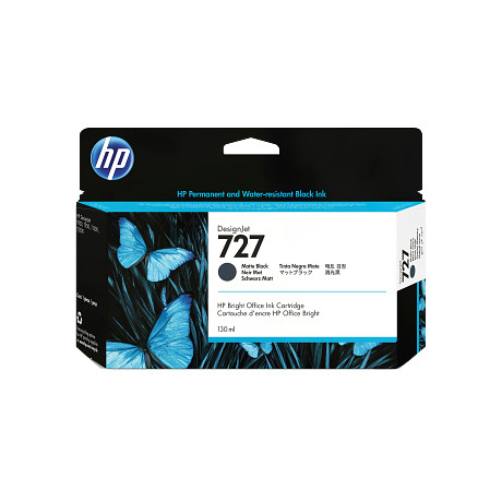 HP 727 matt fekete tintapatron eredeti B3P22A T920 T930 T1500 T1530 T2500 T2530 130 ml