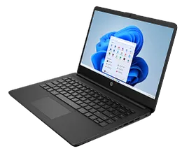 HP Laptop 14, Windows 11 Home in S mode, 14", Intel® Celeron®, 4GB RAM, 64GB eMMC, HD, Jet black